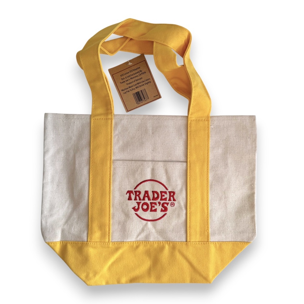 Trader Joe’s Mini Canvas Tote Bag – Yellow - Picture 3 of 3